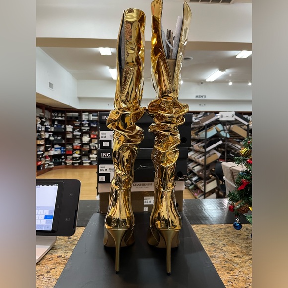 INC International Concepts Iyonna Gold Knee High Boots - Picture 4 of 7